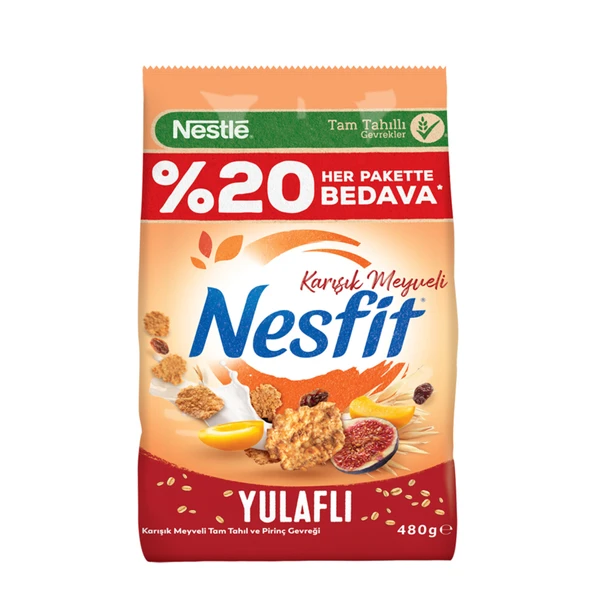 Nesfit Karışık Meyveli Gevrek 480 G (3'li Paket) ürün görseli 1