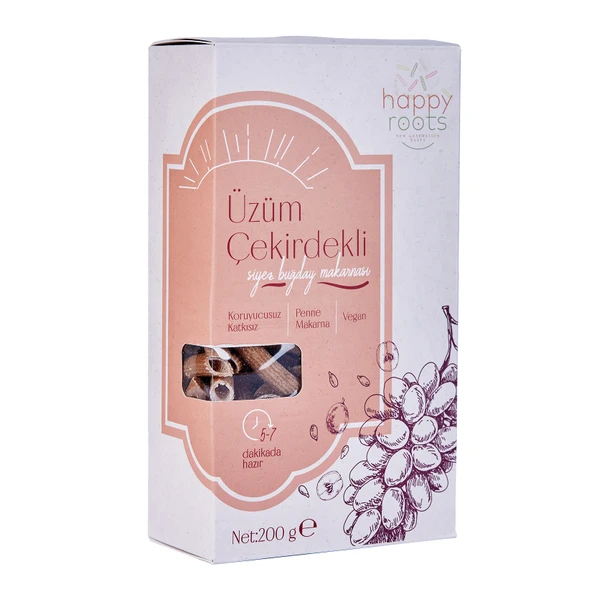 Happy Roots Üzüm Çekirdekli Siyez Makarna 200 G (6'li Paket) ürün görseli 1