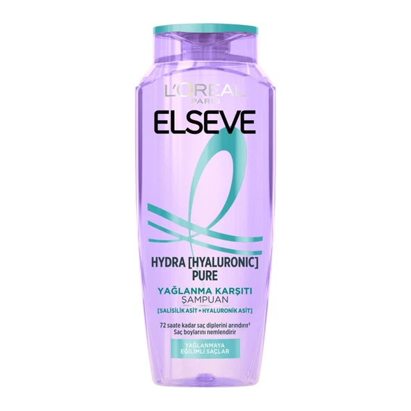 L'Oréal Paris Elseve Hydra [Hyaluronic] Pure Salisilik Asit İçeren Yağlanma Karşıtı Arındırıcı Şampuan 300 Ml (4'li Paket) ürün görseli 1