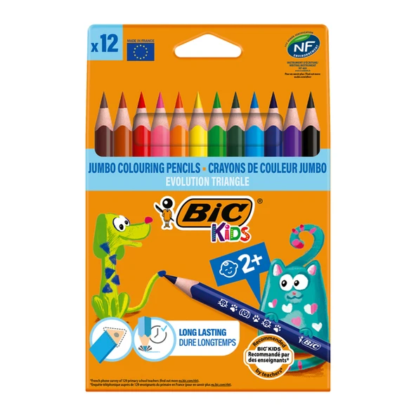 Bic Üçgen Jumbo Kuru Boya 12'li (4'li Paket) ürün görseli 1