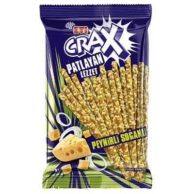 ETİ CRAX ÇUBUK KRAKER 50G PEYNİR & SOĞAN 18AD (3'li Paket) ürün görseli 1