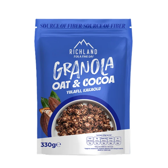 Richland Granola Yulaflı ve Kakaolu 330 G (5'li Paket) ürün görseli 1