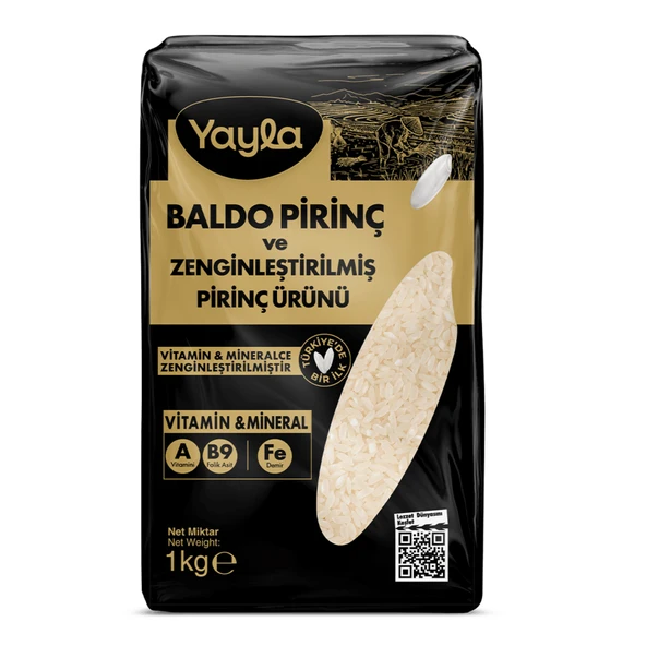 Yayla Ekstra Zenginleştirilmiş Baldo Pirinç 1 Kg (4'li Paket) ürün görseli 1