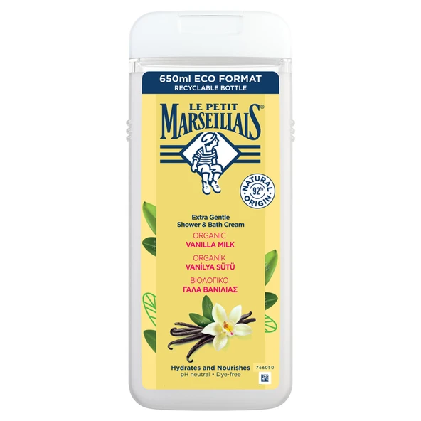 Le Petit Marseillais Duş Jeli Vanilya Sütü 650 Ml (4'li Paket) ürün görseli 1