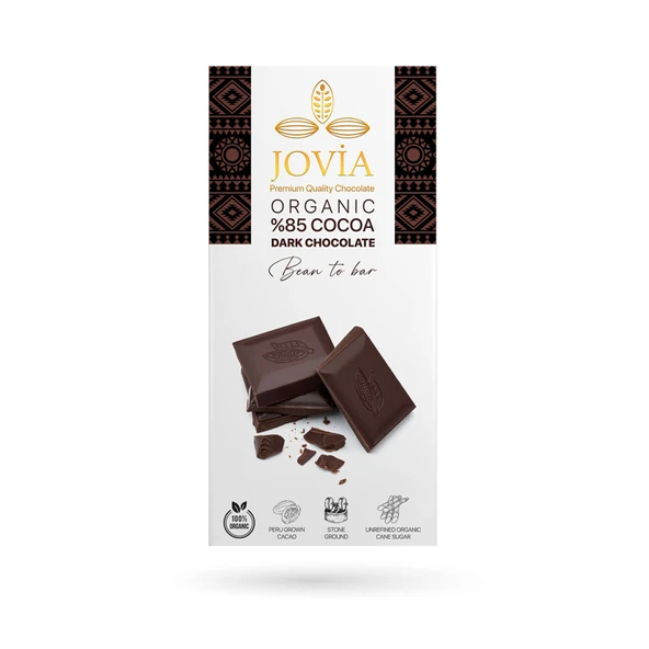 Jovia Organıc %85 Cocoa Dark Çikolata 85 G (5'li Paket) ürün görseli 1
