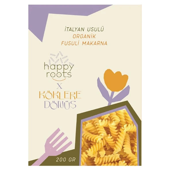 Happy Roots İtalyan Usulü Organik Fusuli Makarna 200 G (6'li Paket) ürün görseli 1