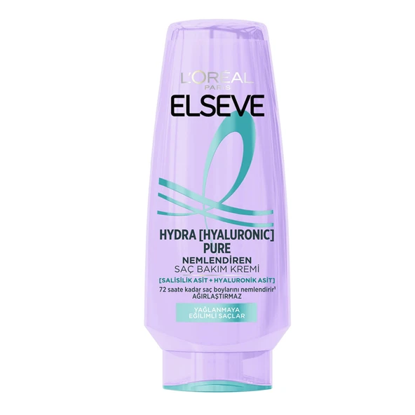 L'Oréal Paris Elseve Hydra [Hyaluronic] Pure Salisilik Asit içeren Yağlanma Karşıtı Nemlendirici Saç Kremi 250 Ml (4'li Paket) ürün görseli 1