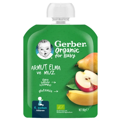 Gerber Organik Meyve Püresi 90 G Muz&Elma&Armut (7'li Paket) ürün görseli 1
