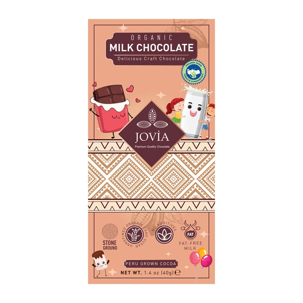 Jovia Organik Sütlü Çikolata Kids 40 G (8'li Paket) ürün görseli 1