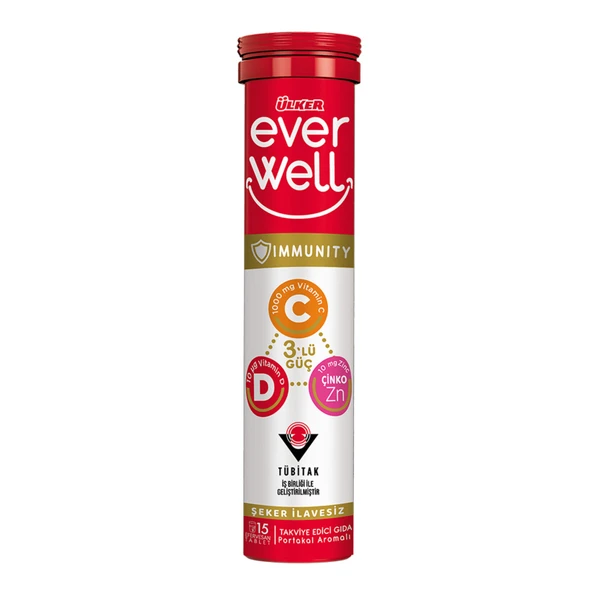 Ülker Everwell C-D-Çinko-Aserola Ef.Tablet 15'li 67.5 G (4'li Paket) ürün görseli 1