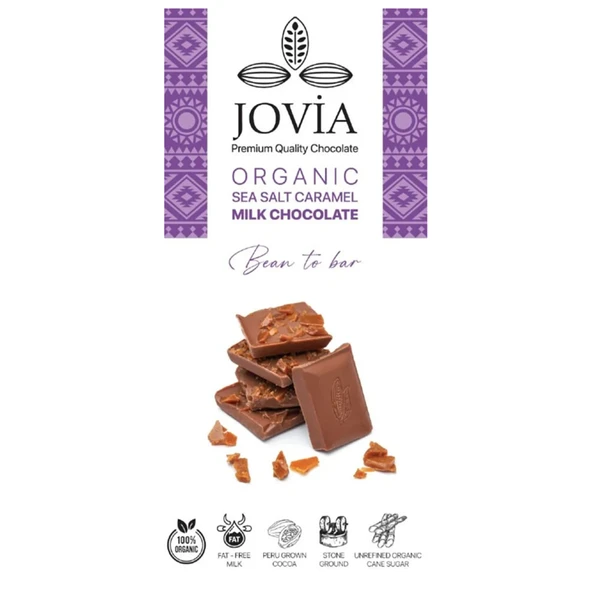 Jovıa Organıc Sea Salt Caramel Mılk Çikolata 85 G (4'li Paket) ürün görseli 1