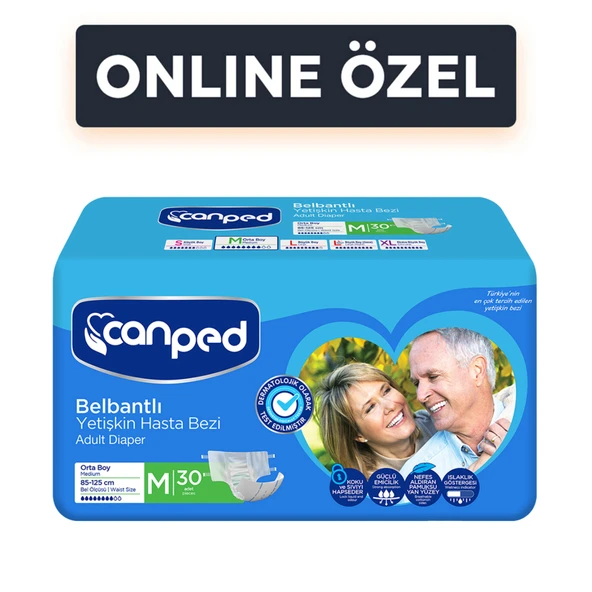 Canped Belbantlı Hasta Bezi Orta 30'lu (4'li Paket) ürün görseli 1