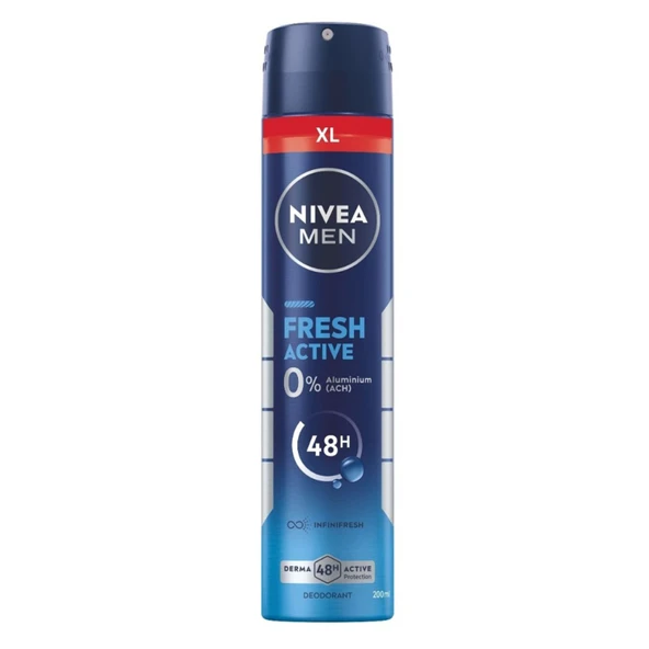 Nivea Men Fresh Active Erkek Sprey Deodorant 200 Ml (5'li Paket) ürün görseli 1