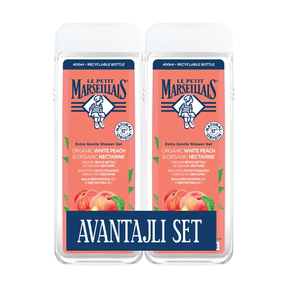 Le Petit Marseillais Şeftali Duş Jeli 2x400 Ml (3'li Paket) ürün görseli 1