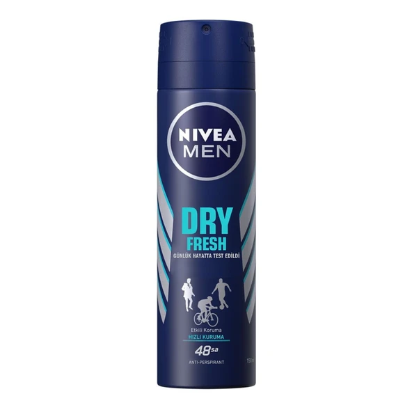 NIVEA Men Erkek Sprey Deodorant Dry Fresh 150 ml (3'li Paket) ürün görseli 1