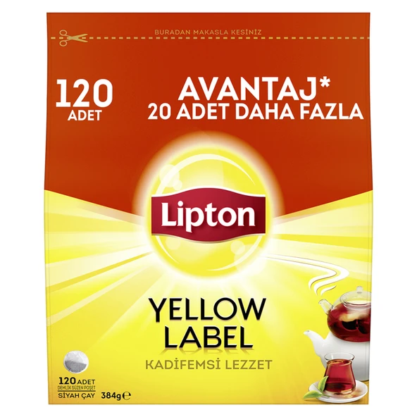 Yellow Label Demlik Poşet Çay 120'li 384 G (4'li Paket)