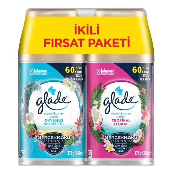 Glade Otomatik Sprey Yedek Okyanus + Tropikal 2'li (2'li Paket) ürün görseli 1