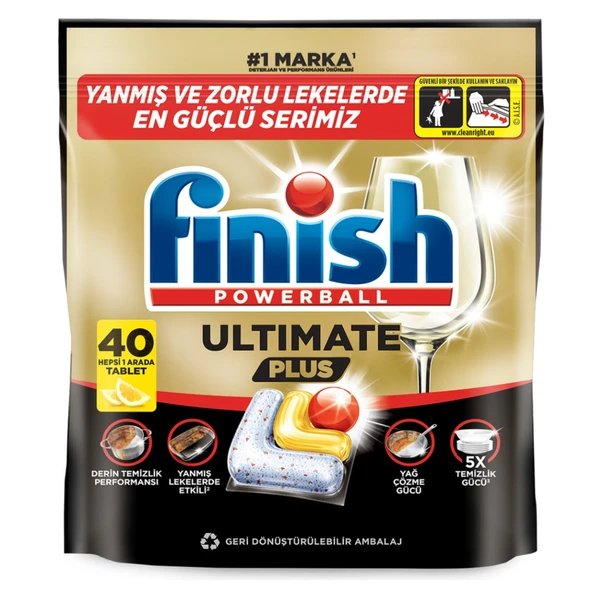 Finish Ultimate Plus Limon 40 Tablet 488 G (2'li Paket) ürün görseli 1