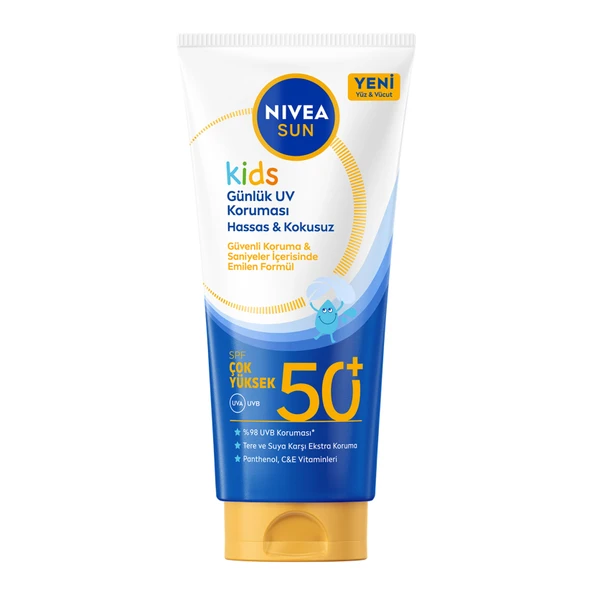 NIVEA SUN SPF50+ Çocuklara Özel Yüz ve Vücut Güneş Koruyucu Krem 100 Ml (3'li Paket) ürün görseli 1