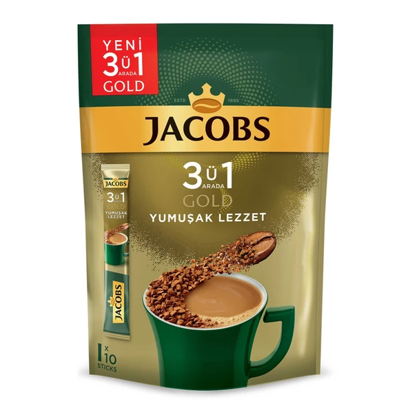 Jacobs Gold 3'ü 1 Arada Yumuşak Lezzet Paket 10 x 18 G (5'li Paket) ürün görseli 1