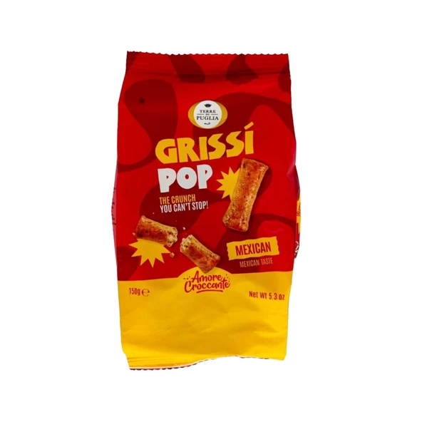 Terre Di Puglia Grissi Pop Meksika Baharatlı Kraker 150 G (6'li Paket) ürün görseli 1