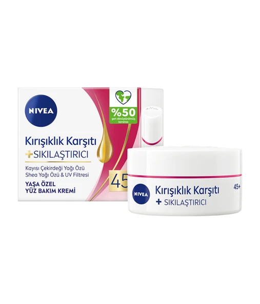 NIVEA Kırışıklık Karşıtı + Sıkılaştırıcı Krem 45+ Yaş 50ml (2'li Paket) ürün görseli 1