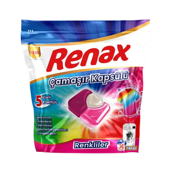 Renax Çamaşır Kapsülü Renkliler 30'lu 480 G (4'li Paket) ürün görseli 1