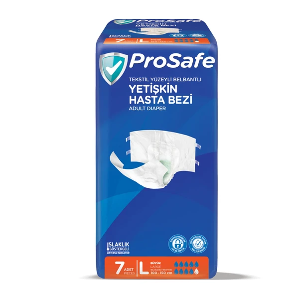 Prosafe Belbantlı Hasta Bezi Büyük 7'li (4'li Paket) ürün görseli 1