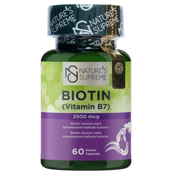 Nature's Supreme Biotin 2500 Mcg 60 Kapsül (3'li Paket) ürün görseli 1