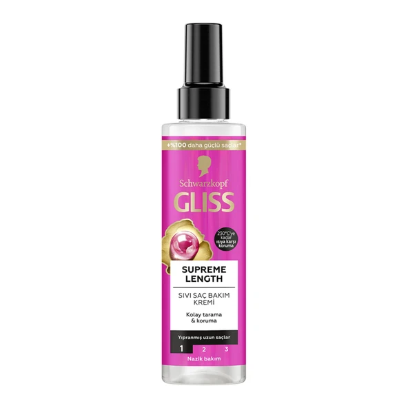 Gliss Supreme Length Sıvı Saç Bakım Kremi -  Biotin Kompleksi ve Şakayık Çiçeği Özü ile 200 Ml (4'li Paket) ürün görseli 1