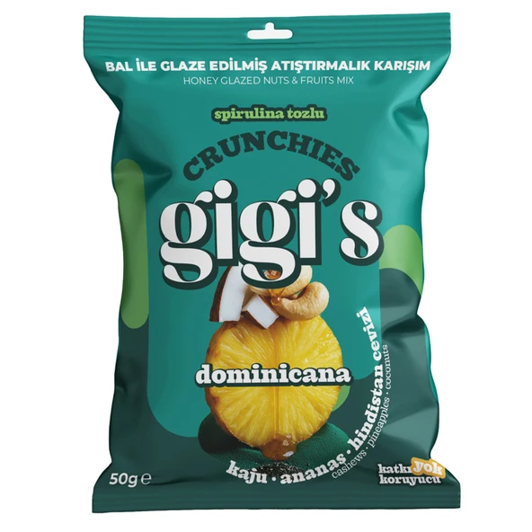 Gigi's Kaju Ananas Hindistan Cevizi Atıştırmalık 50 G (6'li Paket) ürün görseli 1