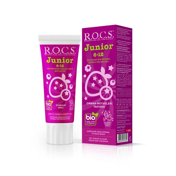 Rocs Junior Florürsüz Orman Meyve Diş Macunu 60 Ml /74 G (3'li Paket) ürün görseli 1
