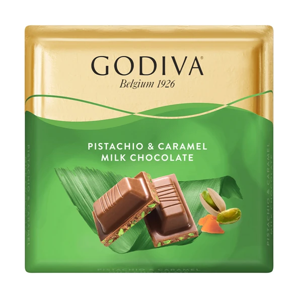Godiva Antep Fıstıklı & Karamelli Sütlü Çikolata Kare 60 G (8'li Paket) ürün görseli 1