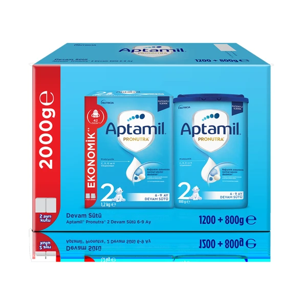 Aptamil Pronutra 2 Devam Sütü 1.200+800 G (2'li Paket) ürün görseli 1