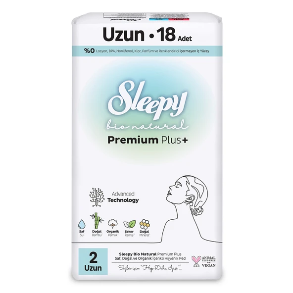 Sleepy Bio Süper Eco Uzun Hijyenik Ped 18'li (5'li Paket) ürün görseli 1