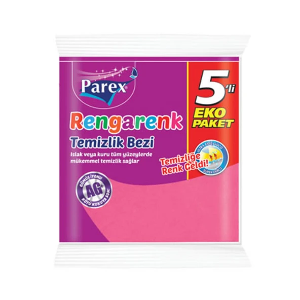 Parex Rengarenk Temizlik Bezi 5'li (6'li Paket) ürün görseli 1