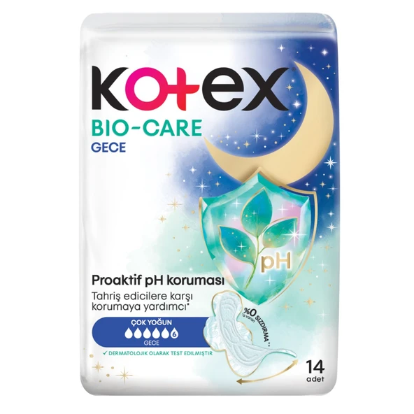 Kotex Bio-Care Quadro Gece 14'lü (8'li Paket) ürün görseli 1