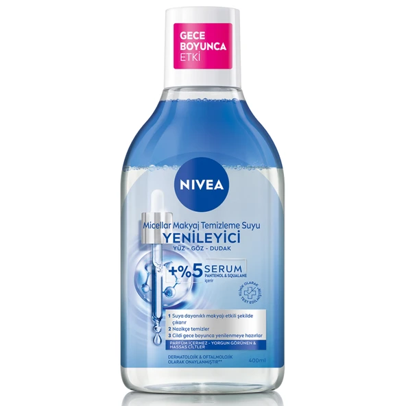 NIVEA Yenileyici Serum İçerikli Micellar Makyaj Temizleme Suyu Pantenol 400 ml (4'li Paket) ürün görseli 1
