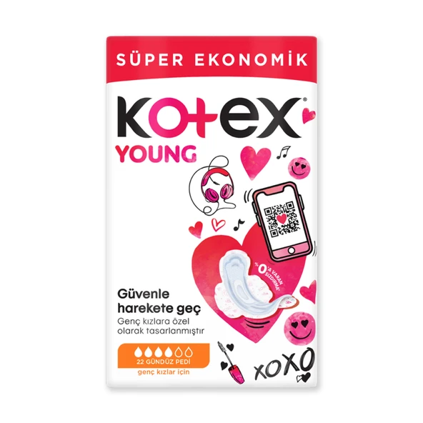 Kotex Young Ultra Süper Ekonomik Paket Gündüz 22'li (5'li Paket) ürün görseli 1