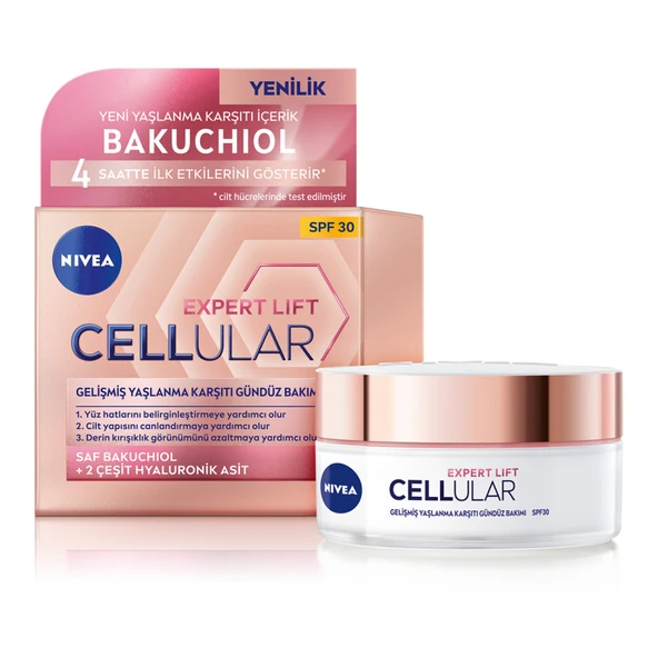 NIVEA Cellular Expert Lift Saf Bakuchiol ve Hyaluronik Gündüz Kremi 50ml (2'li Paket) ürün görseli 1