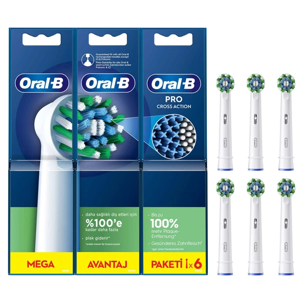 Oral-B Yedek Başlık Cross Action 6'lı (3'li Paket) ürün görseli 1
