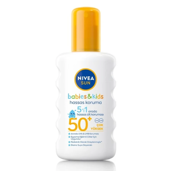 NIVEA SUN SPF50+ Çocuklar ve Bebekler İçin Yüksek Güneş Koruyucu Sprey 200 Ml (2'li Paket) ürün görseli 1