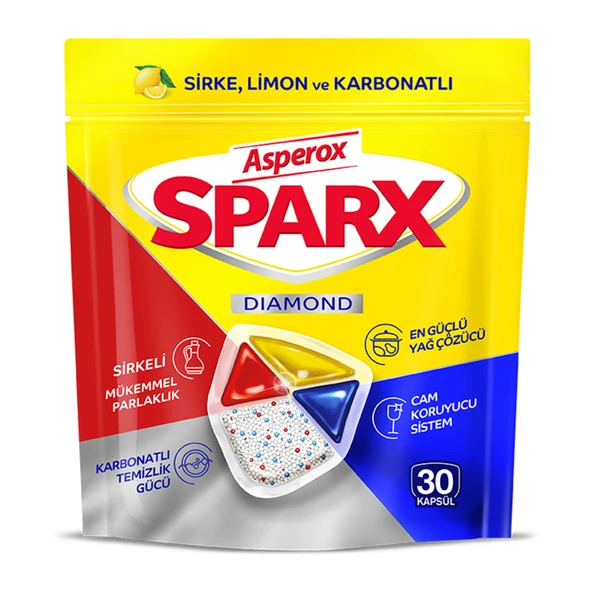 Asperox Sparx Diamond Bulaşık Makinesi Kapsül 30'lu 351 G (4'li Paket) ürün görseli 1