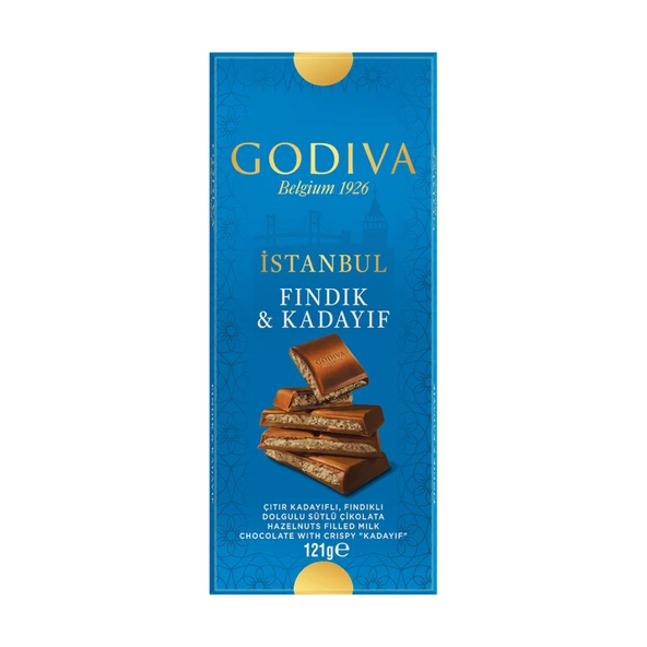 Godiva İstanbul Fındıklı & Kadayıflı Tablet Çikolata 121 G (5'li Paket) ürün görseli 1