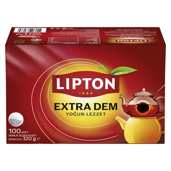 Extra Dem Demlik Süzen Poşet Siyah Çay 100'lü 320 G (3'li Paket)