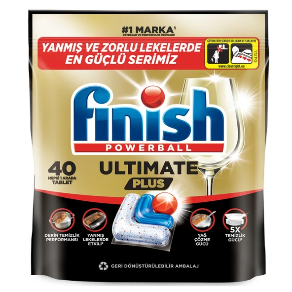 Finish Ultimate Plus Hepsi 1 Arada 40 Tablet 488 G (4'li Paket) ürün görseli 1