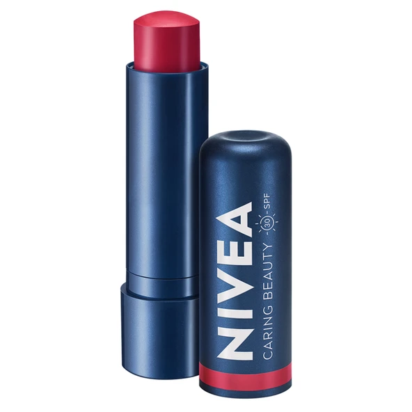 NIVEA Kırmızı Renkli Nemlendirici Dudak Bakım Kremi 4,8 G (4'li Paket) ürün görseli 1