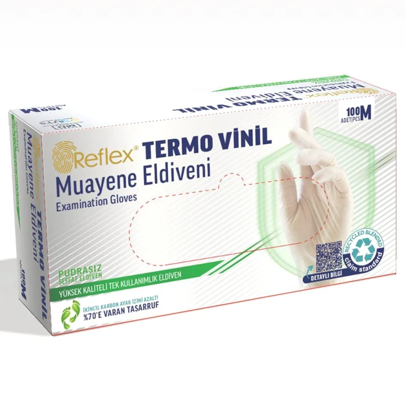 Flex Termovinil Muayene Eldiveni M 100'lü (4'li Paket) ürün görseli 1