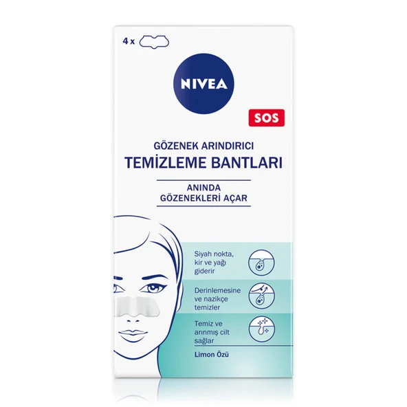 NIVEA Siyah Nokta & T-Bölgesi Temizleme Bantları 4 Adet (4'li Paket) ürün görseli 1