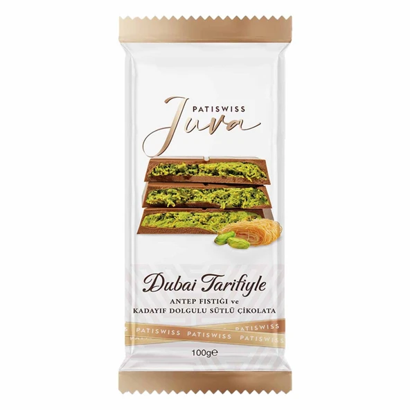 Patiswiss Antep Fıstık ve Kadayıf Dolgulu Sütlü Çikolata 100 G (5'li Paket) ürün görseli 1